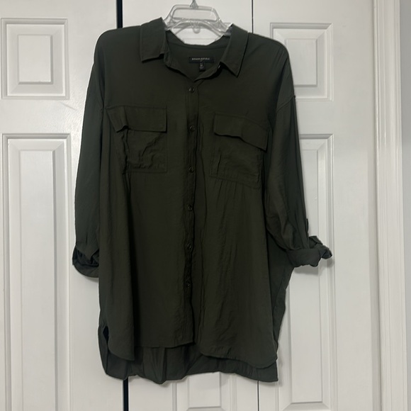 Banana Republic Factory Green Button Down Utility Shirt - Picture 1 of 4